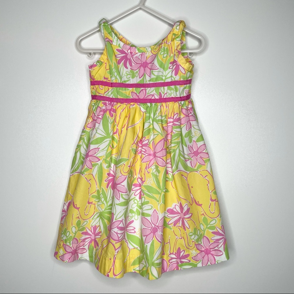 Lily Pulitzer Yellow Pink Floral Sleeveless Dress